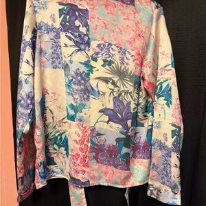 SHEIN Multicolor Floral Patchwork Blouse